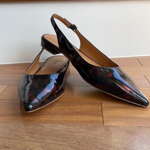 J. Crew Tortoise flat sling backs